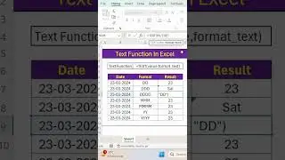 #Shorts - Text Function In Excel