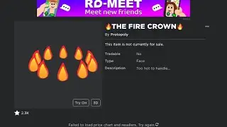 SNIPING 🔥THE FIRE CROWN🔥 Free limited 🥳 #roblox #foryou