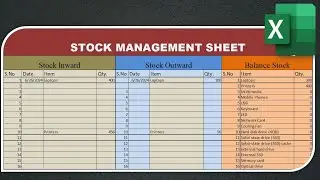 Stock Management sheet in Excel|How to maintain stock in Excel|Creating simple stock sheet in Excel