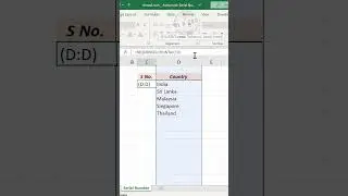 Excel formula to create Automatic Serial Numbers