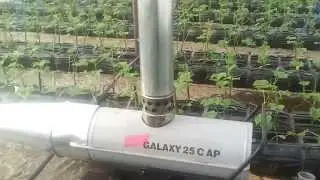 Отопление теплицы зимой дизельной пушкой. Heating greenhouses in winter diesel gun.