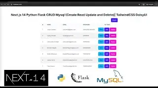 Next.js 14 Python Flask CRUD Mysql (Create Read Update and Delete)| TailwindCSS DaisyUI