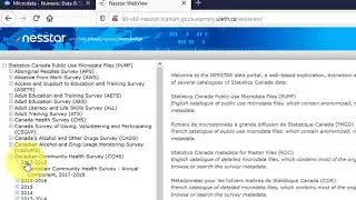 Using NESSTAR to Download Public Use Microdata Files (PUMFs)