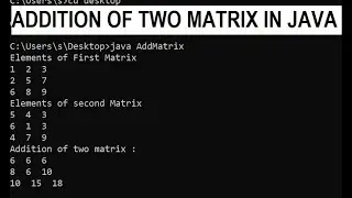 Addition of Two Matrices in Java