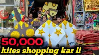 50,000 Ki Kites Shopping Kar Li 😱 || World's Biggest Kite Making 💥 || Basant Stock 2025 😍