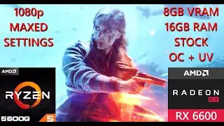 Battlefield V | AMD Ryzen 5 5600G + RX6600 | PC Benchmark | Max Settings | 1080p | STOCK vs OC + UV