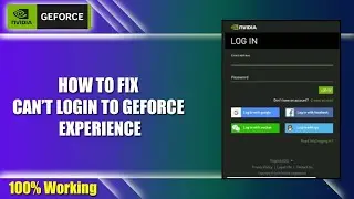 How to fix Cant Login to GeForce Experience | GeForce Black Screen Problem | GeForce Login Error