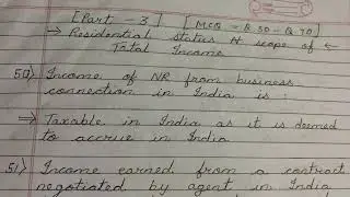 Chapter 2 Residential Status And Scope Of Total Income | PART 3 | CA INTER DIRECT TAX MCQ |