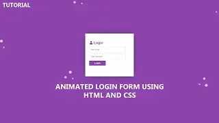 Awesome Animated Login form using HTML and CSS