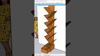 Fast 3d Wooden Tree Bookshelves in SketchUp #sketchup #architecture #tutorial