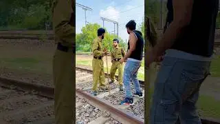 Railway Track Pe Senior Police ~ Sujal Thakral #shorts #ytshorts #youtubeshorts #train #police