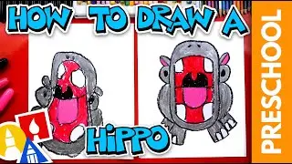 How To Draw A Hippo - Letter H - Preschool