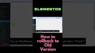 Rollback Elementor to Previous Version within 1 Minute 