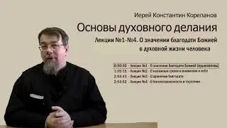 Иерей Константин Корепанов. Лекции 1-4. О значении благодати Божией в духовной жизни человека