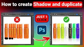 How to create Shadow and duplicate and change colour in Photoshop