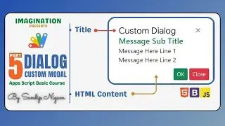 5. Custom Dialog : Apps Script's showModelDialog,  Integrating HTML, CSS, Bootstrap, and JavaScript