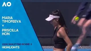 Maria Timofeeva v Priscilla Hon Highlights | Australian Open 2024 Final Qualifying