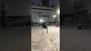 майский снеговик ☃️ #снегвесной #семья #snow