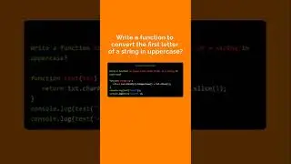 Write a Function To Convert The First Letter of a String in Uppercase 