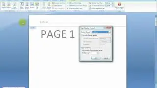 How to change page number starting number? | Word 2007