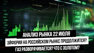 Анализ рынка 22 июля. Эйфория на российском рынке! Идем вверх туземун? Газ разворачивается? Золото!