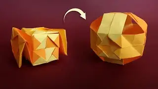 Кусудама трансформер • Игрушка антистресс из бумаги [оригами + клей] Origami Kusudama Transformer