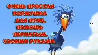 Очень простая кормушка для птиц. Помощь пернатым. Своими руками