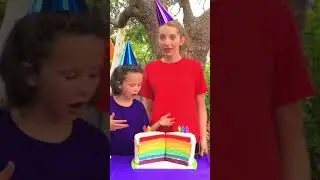 Sign Post Kids surprise rainbow cake! #shorts