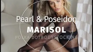 Pearl & Poseidon Marisol - Shiny Full Polka Dot Bodystocking In Crotchless & Sheer Toe