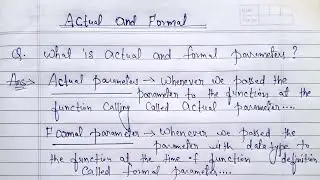 What are actual parameter and formal parameter in c | actual and formal parameters with example in C