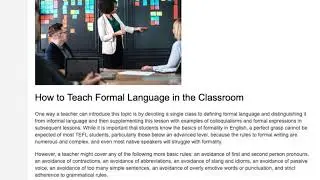 Teaching Formal and Informal Language in the ESL Classroom | ITTT TEFL BLOG