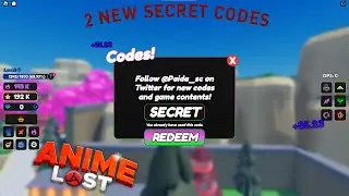 2 NEW SECRET CODES IN ANIME LOST SIMULATOR