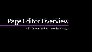 Page Editor Overview in Web Community Manager