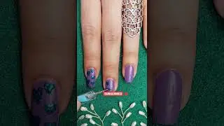 Blue Heart on Purple Nail Art Design Trick 