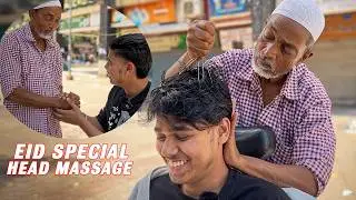 $100 MOST RELAXING COSMIC HEAD Massage By Waris Barber | Eid Special | ASMR Gautam
