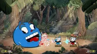 CUPHEAD Co-op Boss Fight #2 - Goopy Le Grande (NO DAMAGE)