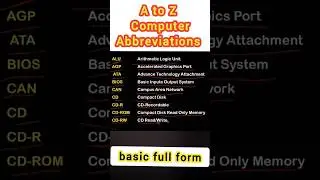 💯 a to z basic 💻 computer abbreviations😳💥 