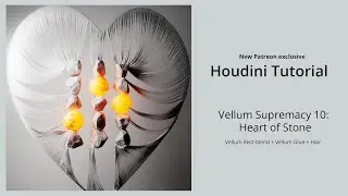 Houdini Vellum Tutorial 10 - Vellum Rest blend + Hair Simulation  / Patreon Preview