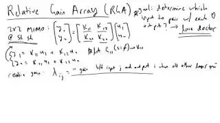 Relative Gain Array RGA and Input Output Pairing