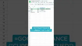 Crypto currencies exchange rates in Google Sheets 💸 #crypto #cryptocurrency #googlesheets #exchange