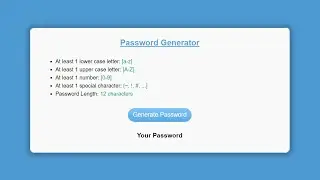 Random Password Generator in JavaScript