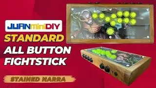 JMD Standard All Button Custom Fightstick in Stained Narra Hardwood | JUANminiDIY