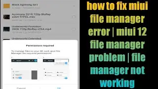 how to fix miui file manager error | miui 12 file manager problem | file manager not working