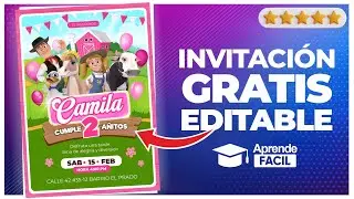 Invitacion de la granja de zenon para niña