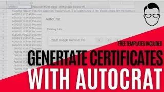 How to use the Autocrat add-on to generate certificates.