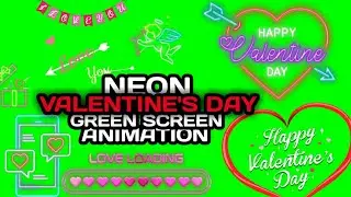 Neon valentine's day Green screen animation||#creatinglegend