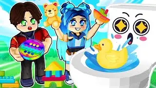 Flushing TOYS down a Roblox Toilet!