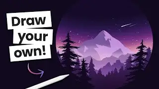 How To Draw A Mountain Night Sky 🌌 easy and fun!