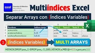 Técnicas para Dividir matrices con multi-índices en Excel - Técnica (2 de 2)