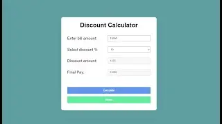 Discount Calculator In JavaScript With Source Code | Source Code & Projects